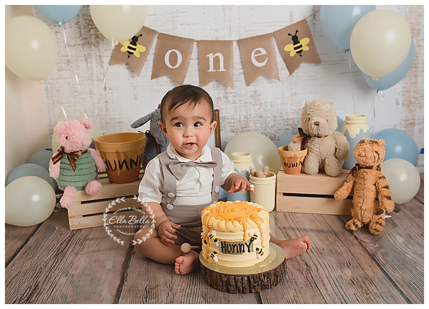 Winnie the Pooh { San Antonio One Year Cake Smash Photographer & Austin ...