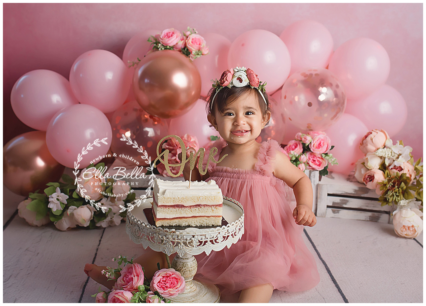 Pretty in Pink ~ San Antonio One Year Cake Smash Photographer - Ella ...